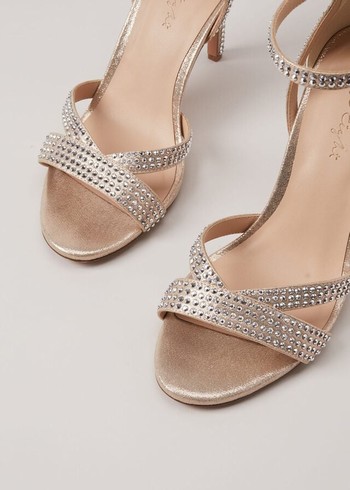 Phase Eight Silver Sparkly Open Toe Heels Silver Australia | FQ1583476